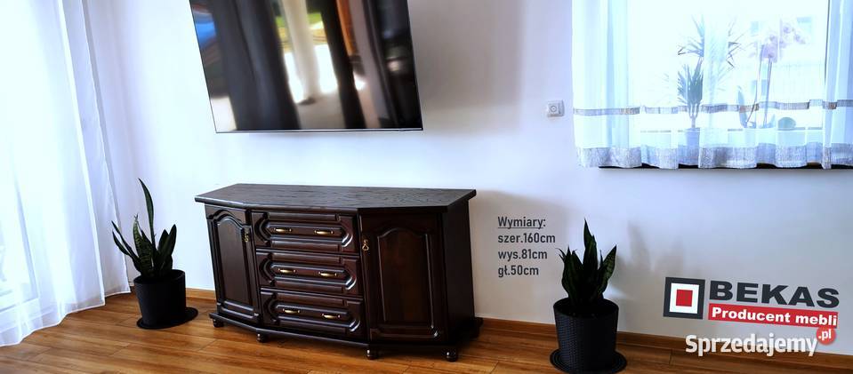 Komoda 160 Stylizowana Orzech Ciemny BEKAS Meble 160cm Piaseczno