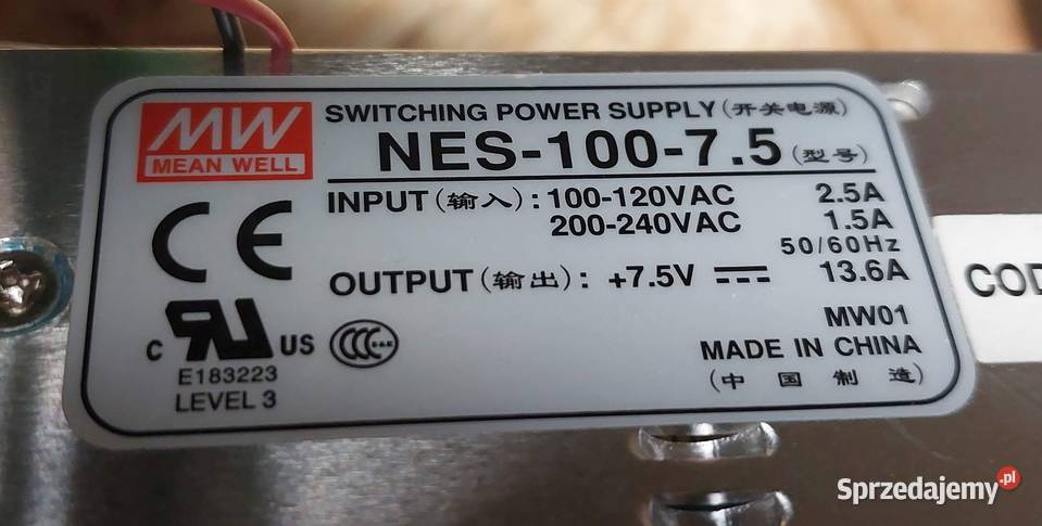 Zasilacz Mean Well NES10075 75 V 136 A sprzedam