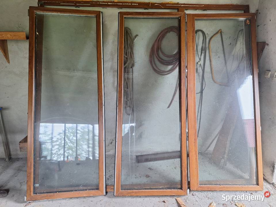Drzwi tarasowe dwuszybowe trzykwaterowe 266x230 Nisko