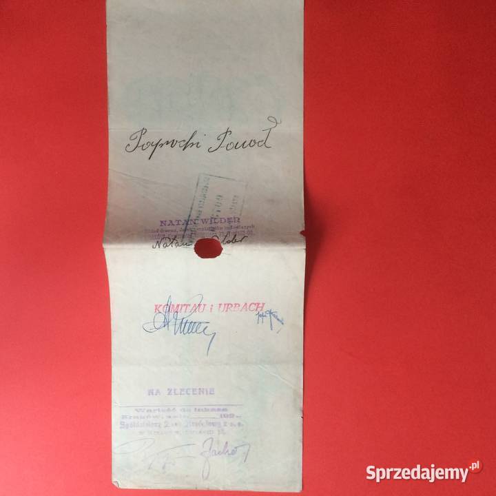 1510 Weksel Wystawiony W Krakowie 7 Szczecin sprzedam