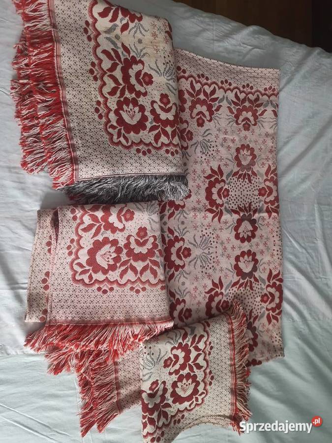 Dwustronne tkane narzuty kapy żakardowe komplet Morąg