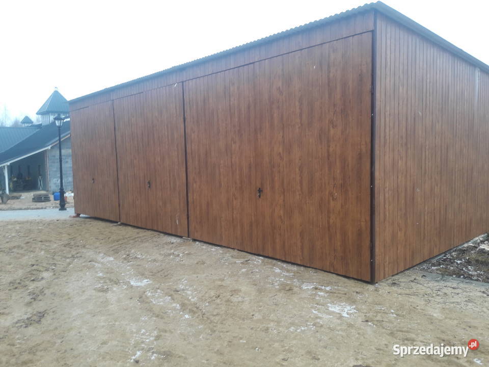Garaż blaszany Duża Brama Hala Stalowa Garaże 56m2