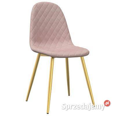 vidaXL Krzesła stołowe 4 różowe obite Warszawa sprzedam