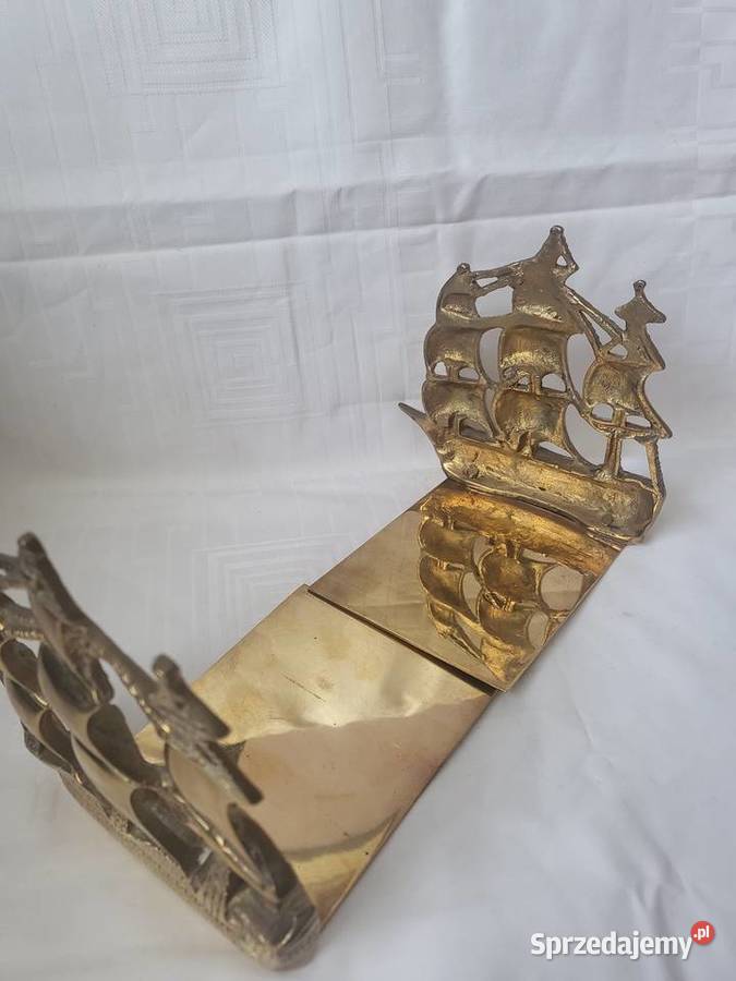Antyk Podpórki do książek OKRĘT VICTORY mosiądz Antyki sprzedam