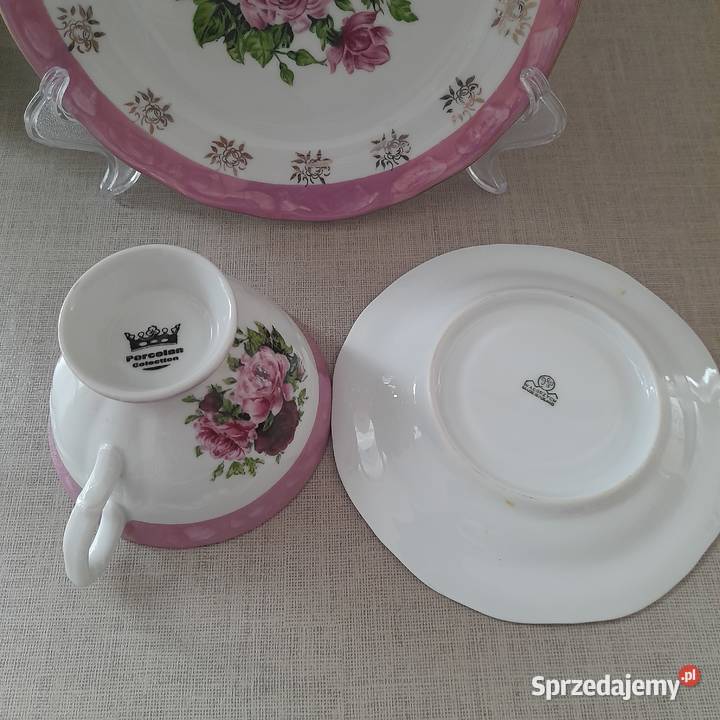 Zestaw śniadaniowy filiżanka spodek talerzyk