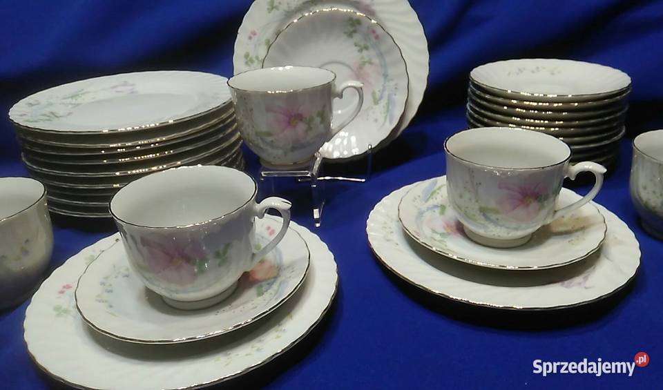 Zestaw śniadaniowy trio Filiżanka porcelana Słupca