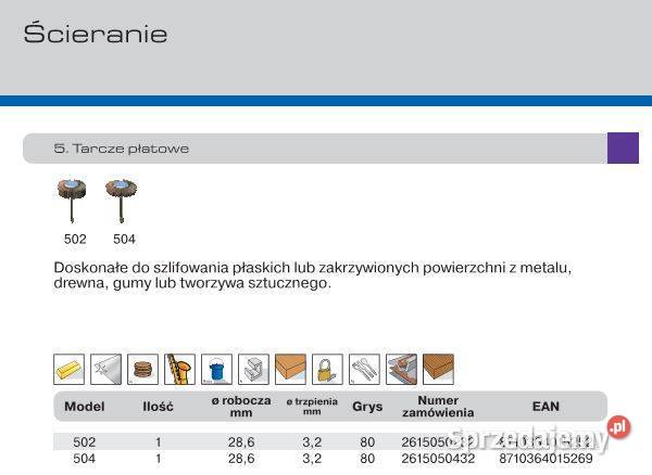 Zestaw Tarcze do szlifowania dremel 504 502 Pozostałe Ostrowiec Świętokrzyski sprzedam