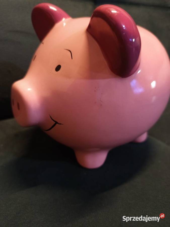 Urocz ceramiczna skarbonka różowej świnki gumową Warszawa