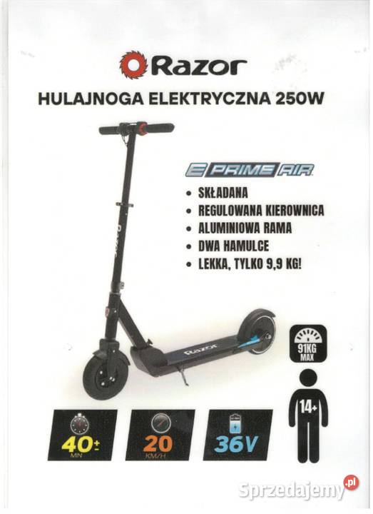 NAJTANIEJ Hulajnoga Elektryczna 250W Składana Zabrze