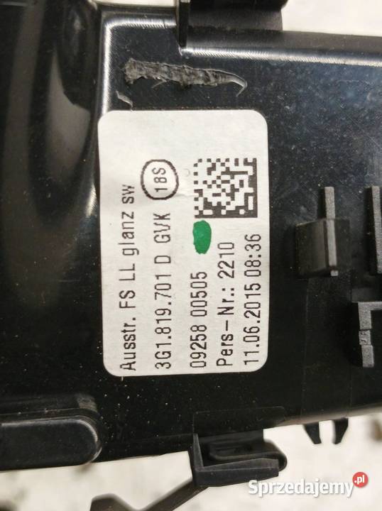 KRATKI NAWIEWU ŚRODKOWA LEWA KOMPLET EU VW sprzedam