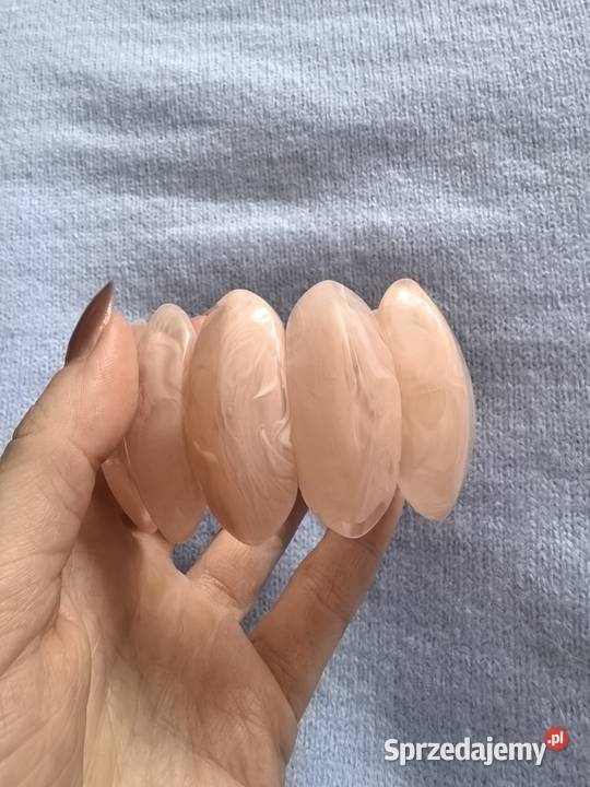 Bransoletka na gumce damska puder róż