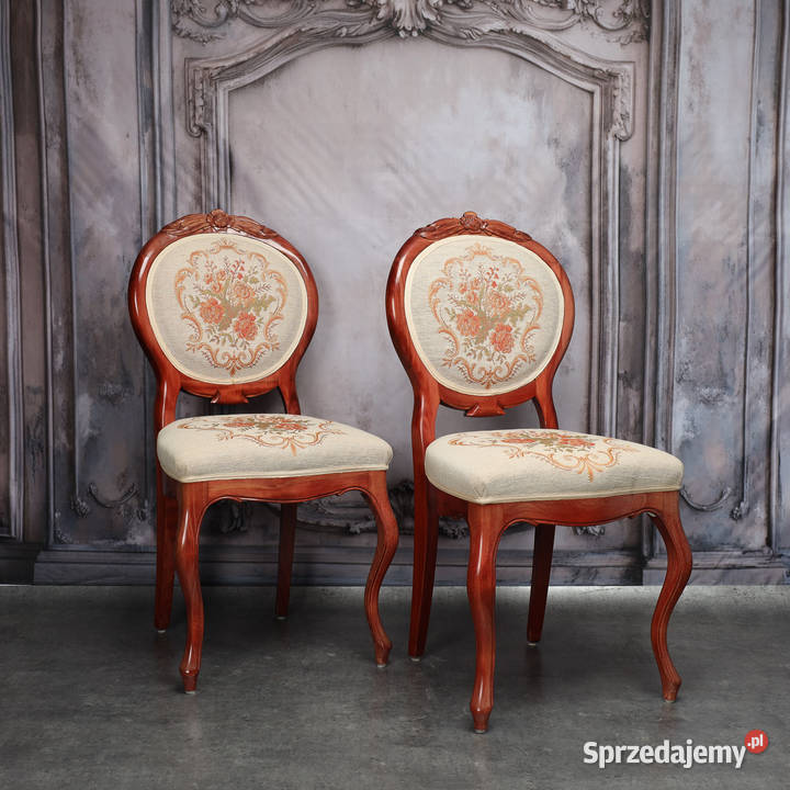 ARTexpert Para zdobionych krzeseł Ludwik sprzedam