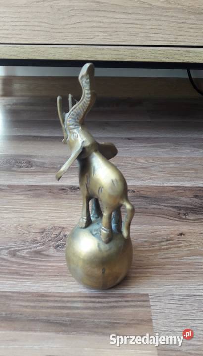 Mosiężny słoń słonik na kuli Indie hinduski Gdynia