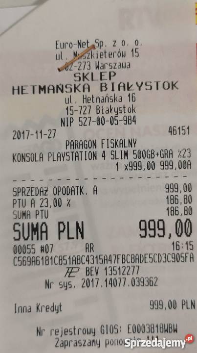 Konsola Sony Playstation 4 Slim 500 GB GWR Konsole i automaty
