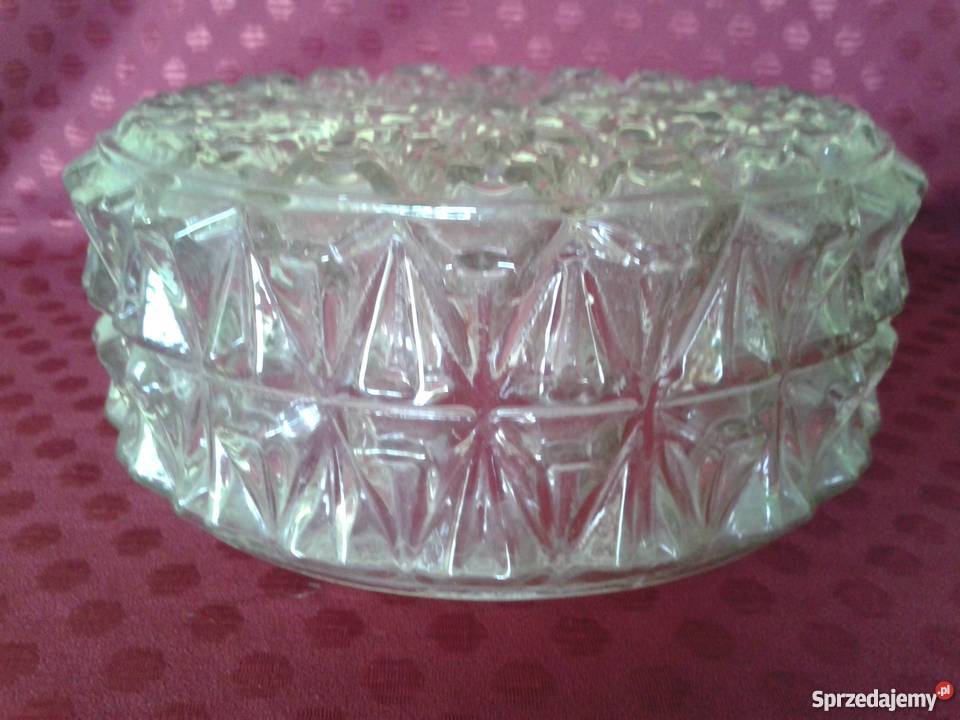 Klosz szklany przezroczysty rzeźbionyPlafoniera Łódź