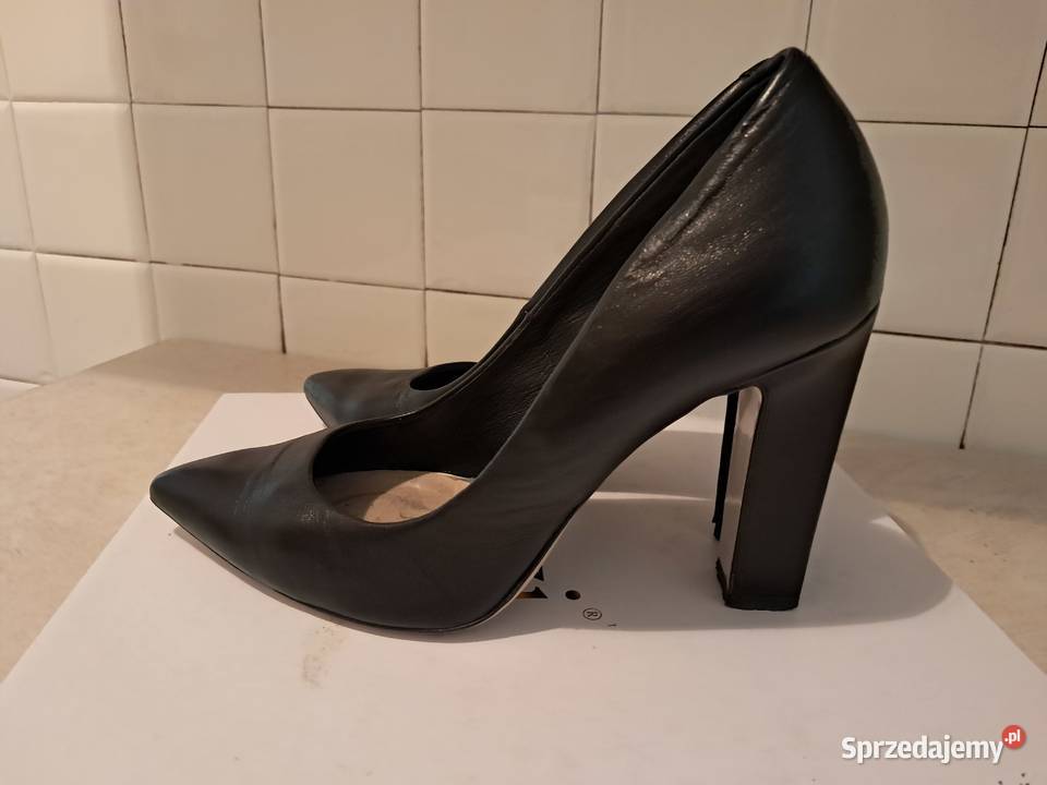 Buty damskie skórzane czółenka czarne BRAVOMODA Czółenka Kraków