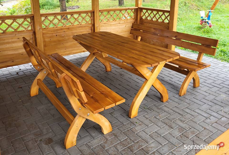 Ławki i stolik komplet mebli ogrodowych Częstochowa sprzedam