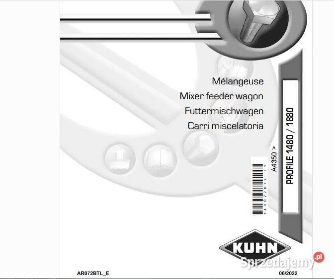 KUHN PROFILE 1480 1880 paszowóz katalog części Kielce