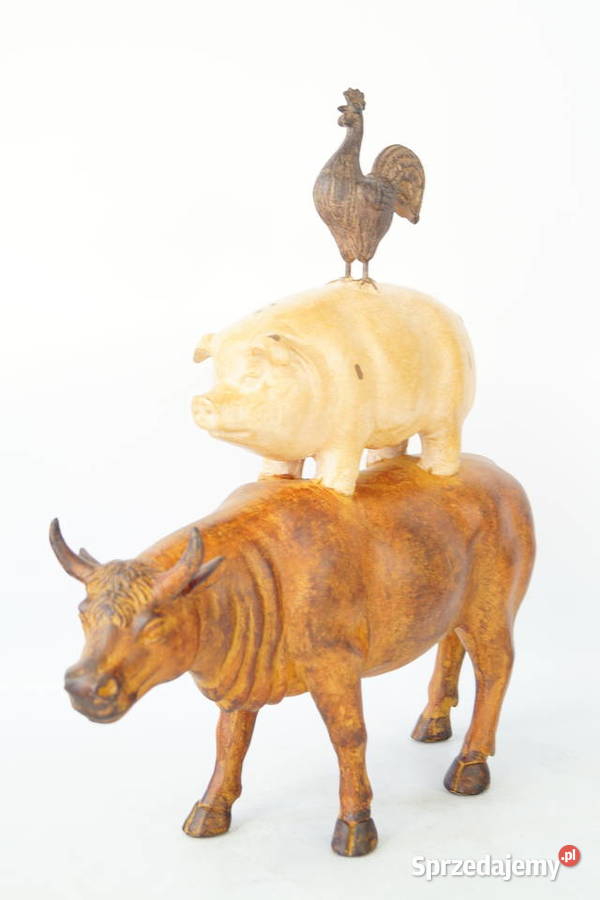 Kogut świnia i krowa figura dekoracyjna Farma Gizałki