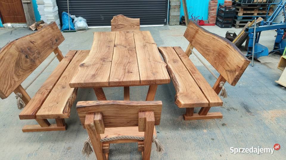 Meble ogrodowe tarasowe dąb biesiadne masywne Starachowice