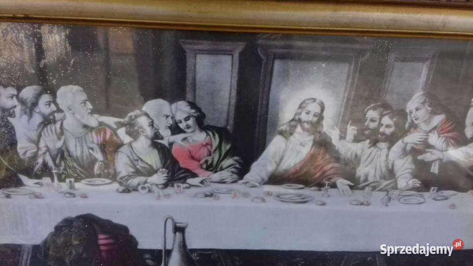 Stary obraz oleodruk Ostatnia wieczerza Nisko sprzedam