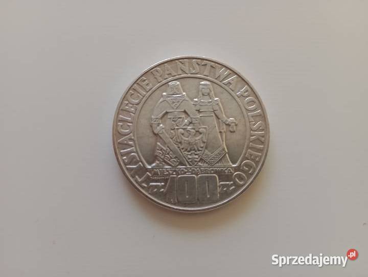 Moneta 100 1966r Mieszko i Dąbrówka Srebro Mosina