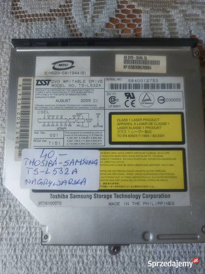THOSIBA SAMSUNG TSL532A NAGRYWARKA