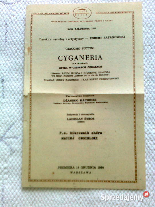 CYGANERIA w Operze Narodowej 1982 Warszawa mazowieckie