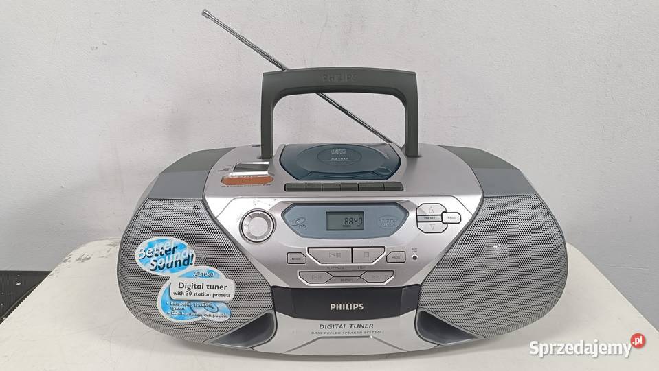 PHILIPS AZ1040 Radioodtwarzacz kasetowy z CD