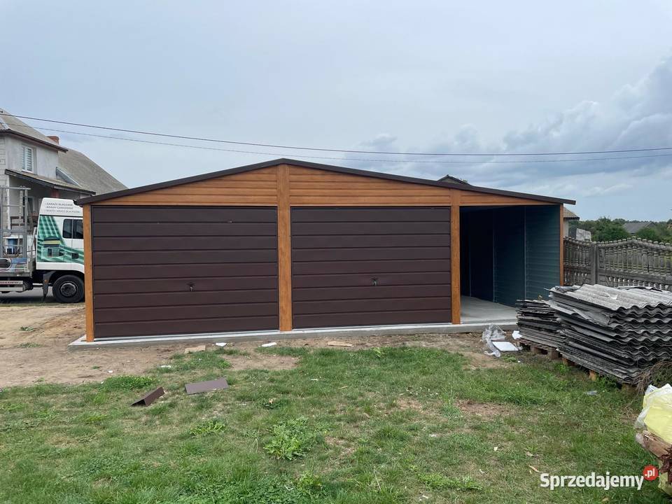 Garaż Blaszany dwustanowiskowy 8x6 wiata