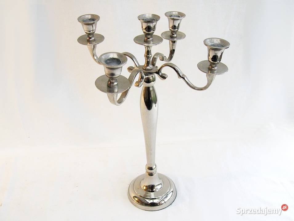 Świecznik niklowany 5 ramienny Szczecinek