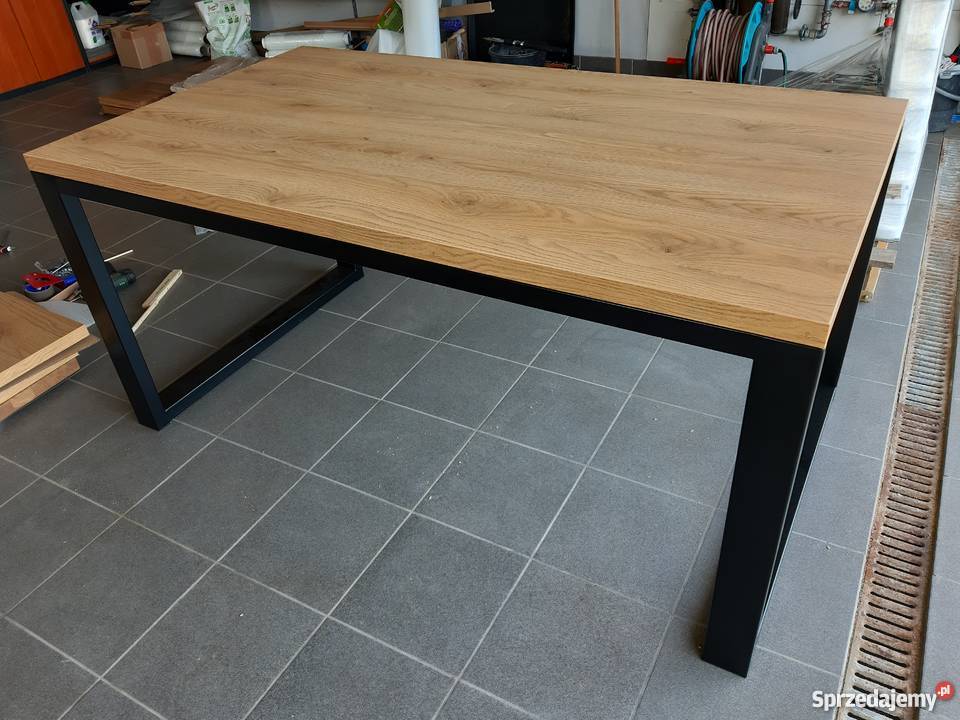 Stol industrialny dab słoneczny nowość 90cm