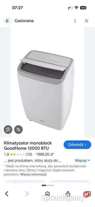 Klimatyzator nowy komplet Stare Kurowo sprzedam