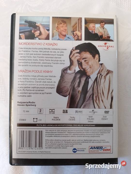 Film DVD video COLUMBO Morderstwo z książki odc 1 płyta