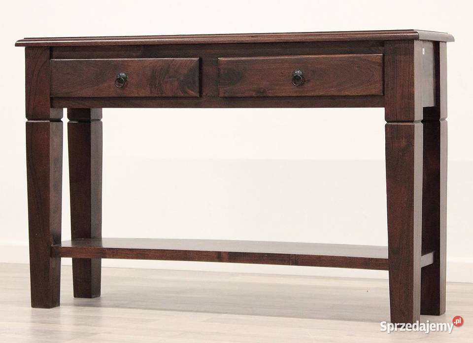 Klasyczna brązowa konsola z drewna akacji 120 35cm Lublin sprzedam