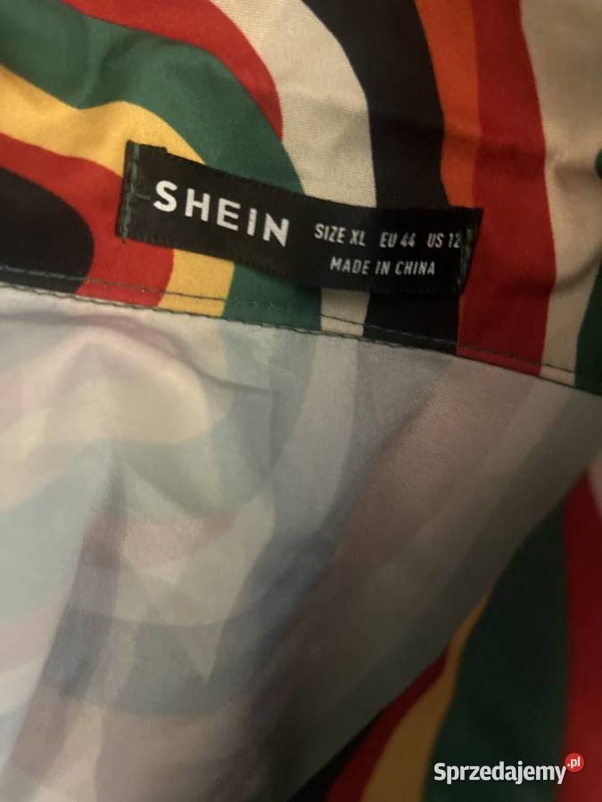 Shein koszula damska modny kolorowy wzór hit