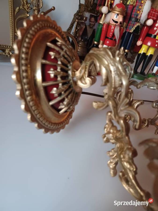 Piękny masywny kinkiet mosiężny