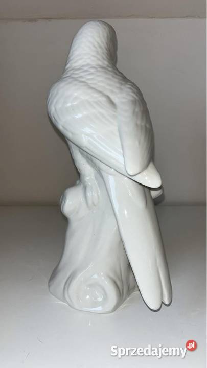 Figurka Papuga Na konarze Biała porcelana Bez Gdańsk sprzedam