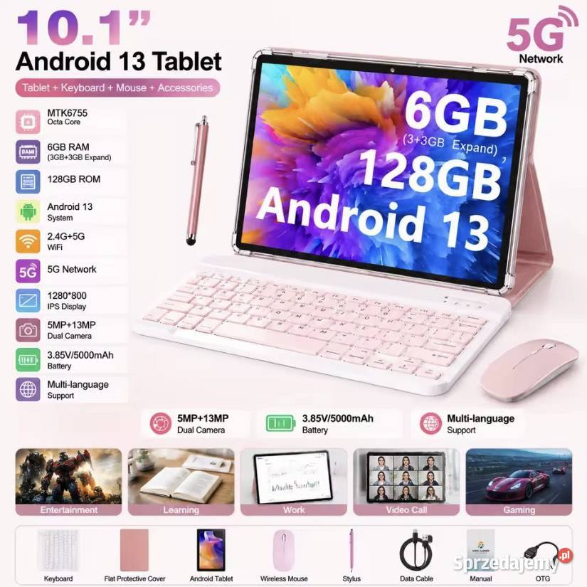 Tablet 101 cala Android 13 SIM zestaw Kraków