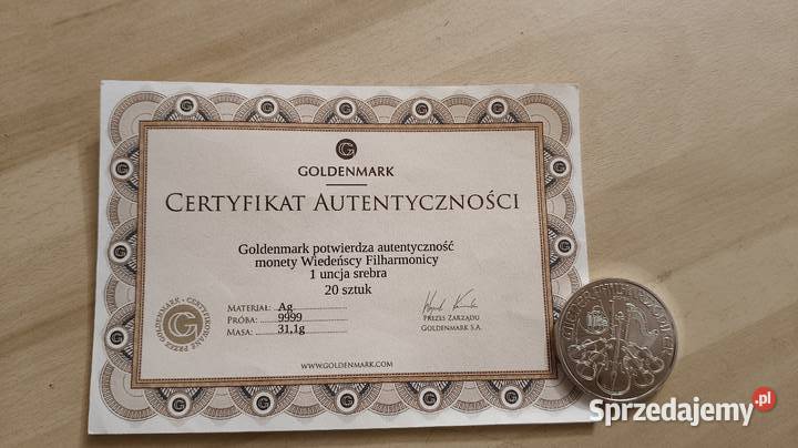 Srebrna moneta Wiedeńscy Filharmonicy 1 uncja Wrocław