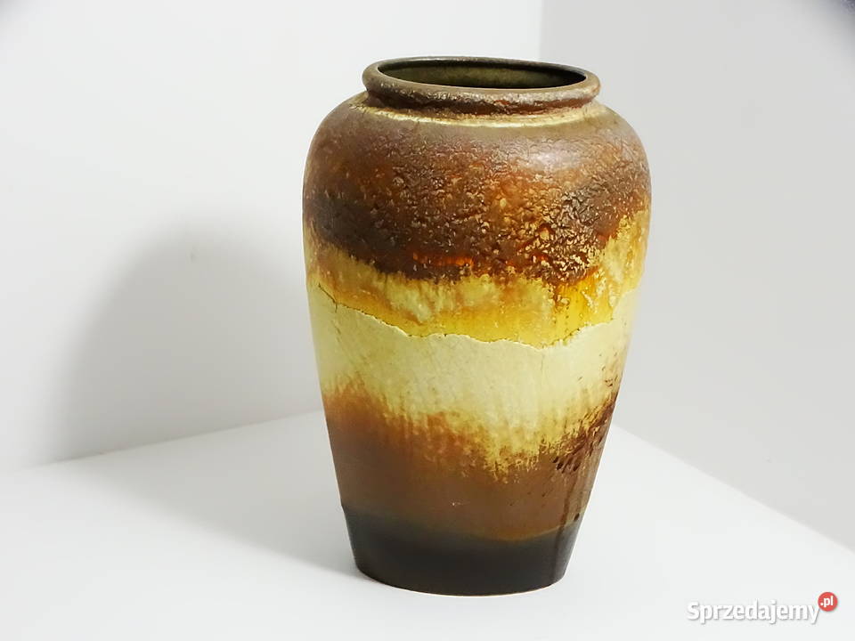 Wazon ceramiczny artystyczny ręcznie szkliwiony lubelskie Biłgoraj