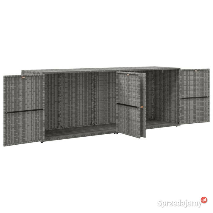 Szafka ogrodowa szara 198x555x80 rattan PE Warszawa