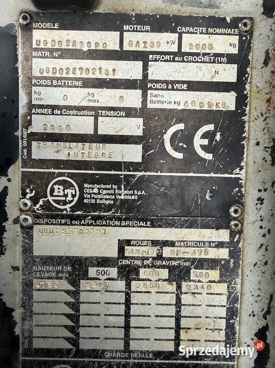 wózek widłowy NISSAN FG30 LPG 3000 Triplex 475m gaz Działoszyn