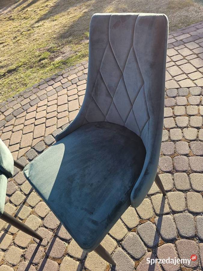 Zestaw 6 krzeseł tapicerowanych zielonych śląskie Ogrodzieniec