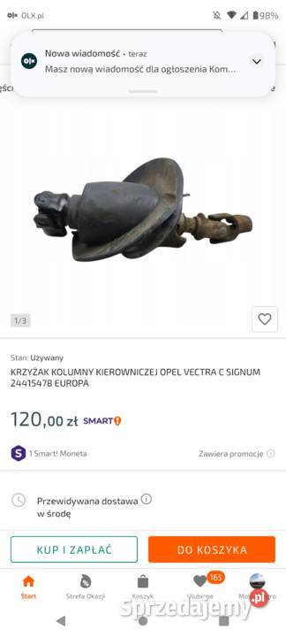 Krzyzak kolumny kierowniczej vectra c 18 2005 Żeglce