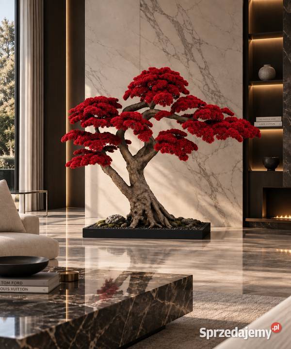 Czerwone sztuczne drzewko bonsai 150 200 Golkowice