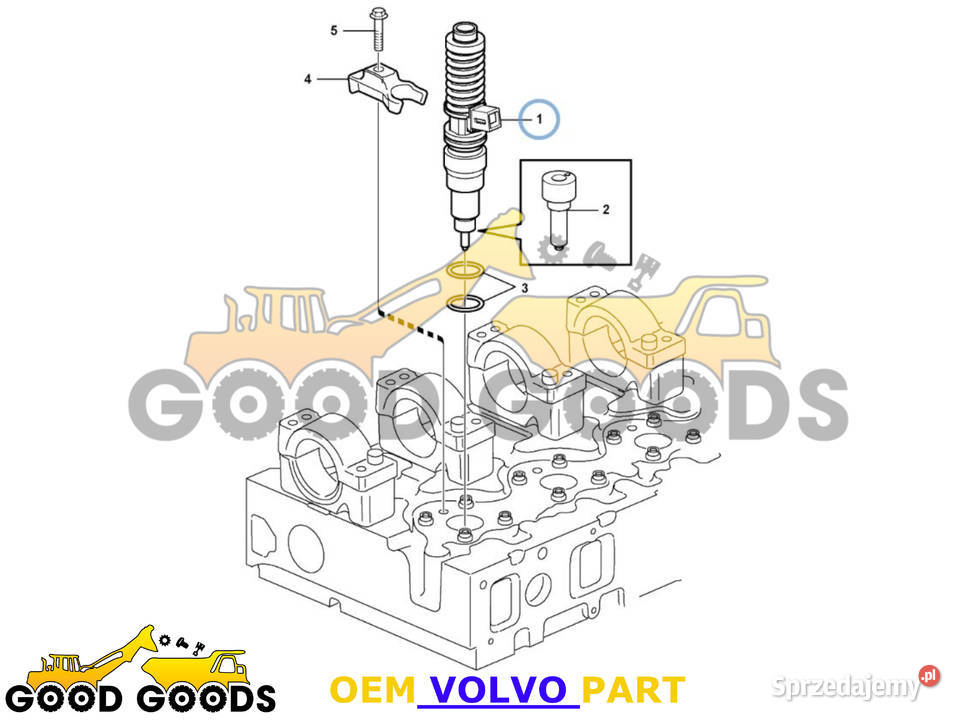 VOLVO POMPOWTRYSKIWACZ WTRYSKIWACZ 20847327 Części do maszyn budowlanych Władysławów sprzedam