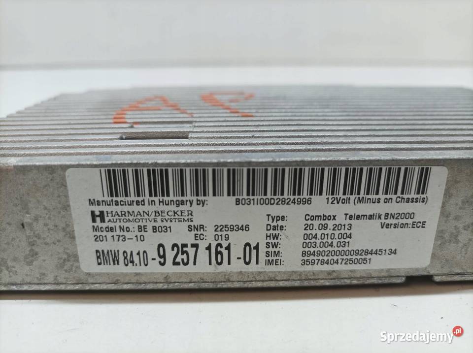 MODUŁ BLUETOOTH 9257161 Bmw X6 I 20092014 E71 Komputery sprzedam