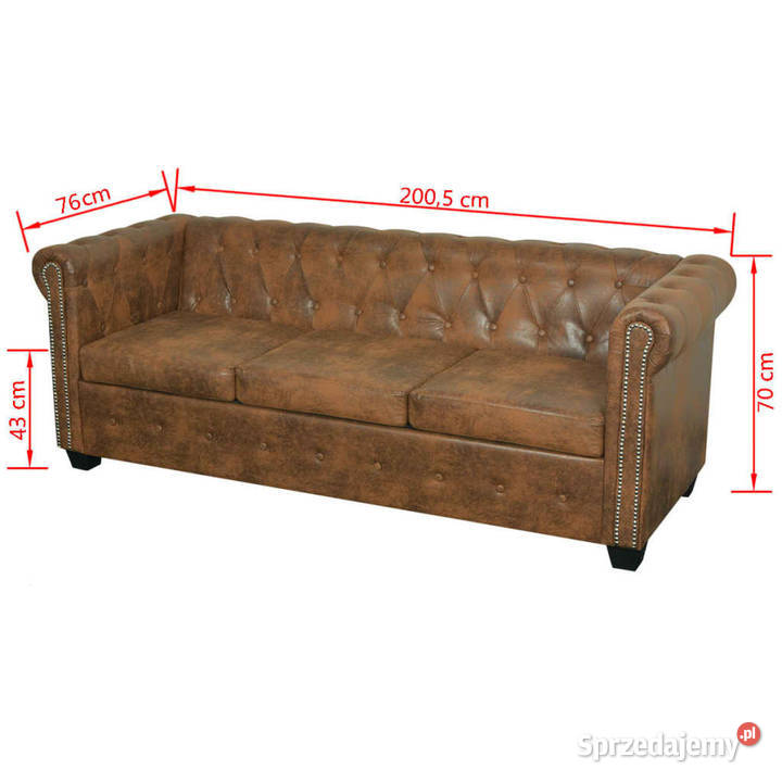 2 sofy Chesterfield 2osobowa i 3osobowa brązowe mazowieckie