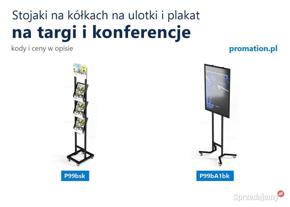 Składane i mobilne stojaki na ulotki A4 na targi Sklep sprzedam